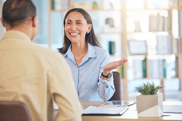 Woman meeting with her financial advisor